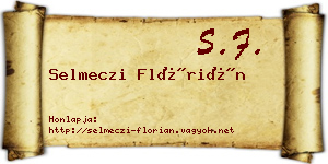 Selmeczi Flórián névjegykártya
